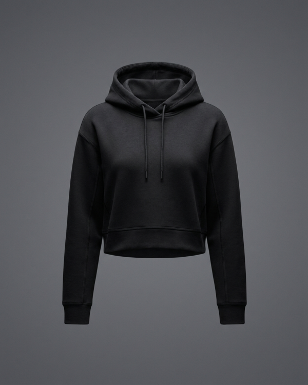 Strive Crop Hoodie — Black